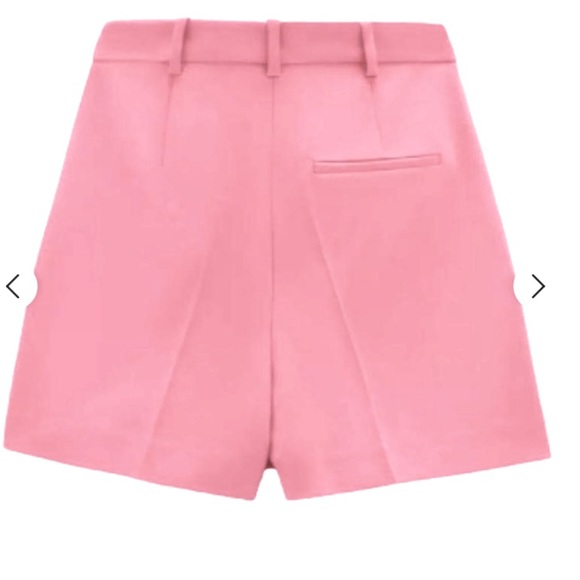 ZARA NWT High Waisted Sailor Shorts with Gold Buttons Pink Size S - Picture 3 of 3